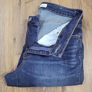 LOFT Curvy Skinny Denim Jeans Medium Dark Distressed Wash Size 6